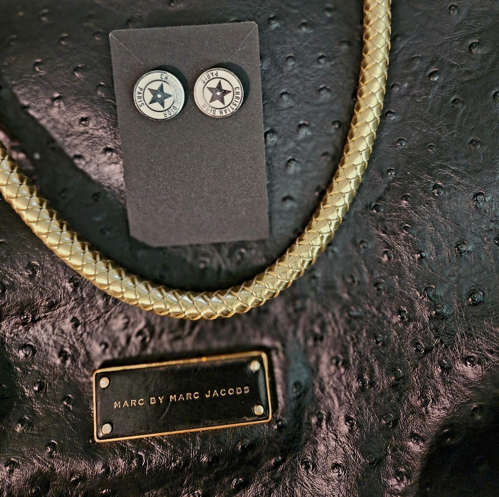 Dior Upcycled Button Earrings